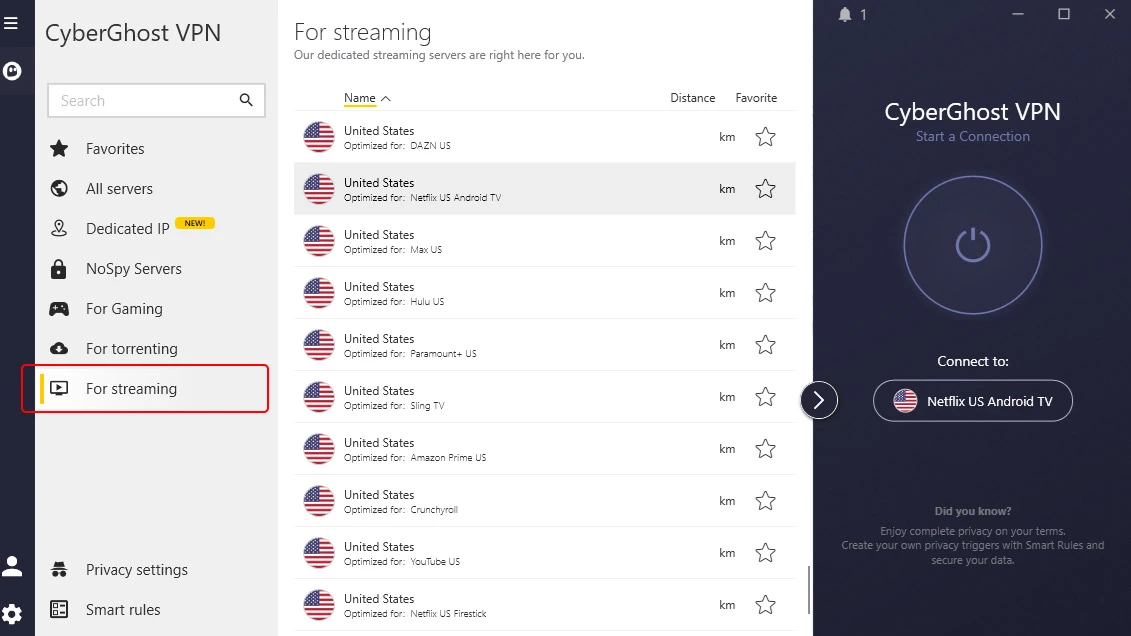 Cyberghost straumana
