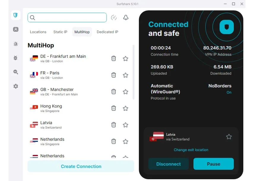 Surfshark Dubult VPN - MultiHop