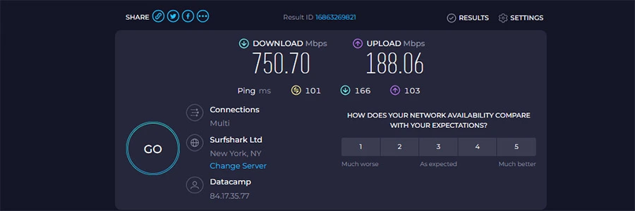 Surfshark trums - ASV